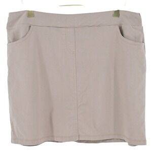 Erin London Women's Khaki Skirt Size 12 Knee Length Built-in Shorts Pockets